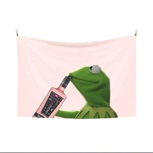 Kermit Drinking Tapestry, Dorm, Wall decor